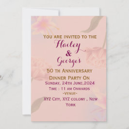 エレガントな結婚記念日招待状 招待状