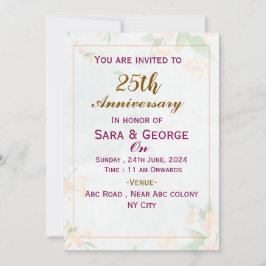 エレガントな結婚記念日招待状 招待状