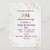 エレガントな結婚記念日招待状 招待状 (正面/裏面)