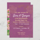 エレガントな結婚記念日招待状 招待状 (正面/裏面)