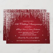 エレガントな結婚記念日 ナイト dazzle レッド 招待状 (正面/裏面)