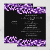 エレガントな結婚誓約更新パープルハリウッドスタイル 招待状 (正面/裏面)