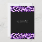 エレガントな結婚誓約更新パープルハリウッドスタイル 招待状 (裏面)