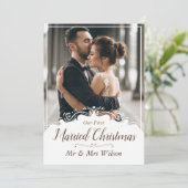 エレガントな結婚1年目のクリスマス 写真1枚 シーズンカード (スタンド正面)