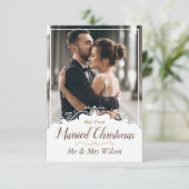 エレガントな結婚1年目のクリスマス　写真1枚 招待状 (スタンド正面)