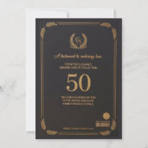 エレガントな結婚50周年記念カード