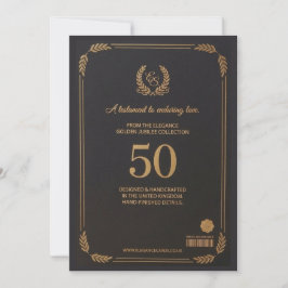エレガントな結婚50周年記念カード 招待状