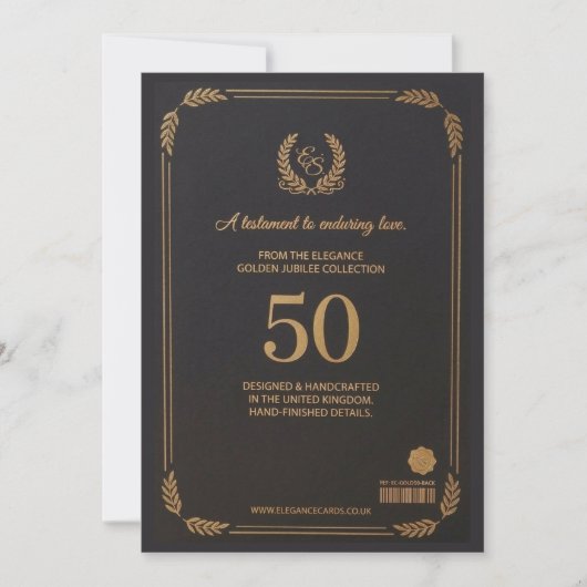 エレガントな結婚50周年記念カード 招待状 (正面)