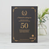 エレガントな結婚50周年記念カード 招待状 (スタンド正面)