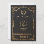 エレガントな結婚50周年記念カード 招待状 (裏面)