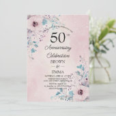 エレガントな結婚50周年記念フラワーセレブレーション 招待状 (スタンド正面)