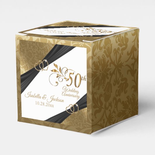 エレガントな結婚50周年記念品ボックス フェイバーボックス (正面サイド)