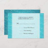 エレガントな結婚RSVPの楽譜の青 出欠カード (正面/裏面)