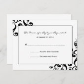 エレガントな結婚RSVPカード 出欠カード (正面/裏面)