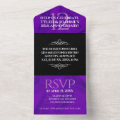 エレガントな絹の12周年結婚記念日お祝い オールインワン招待状 (内側)