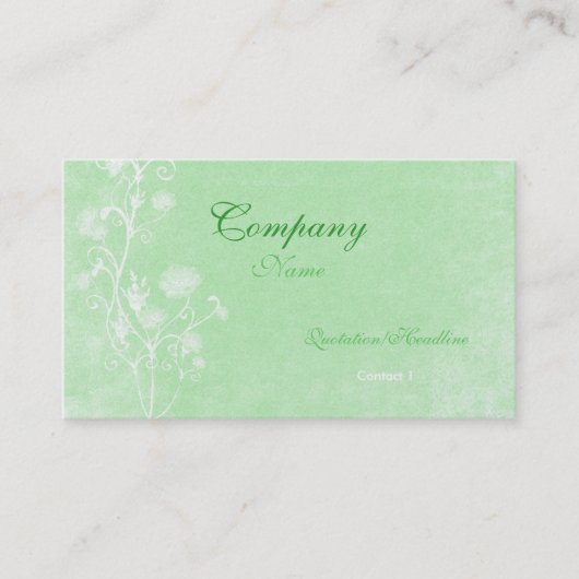 エレガントな緑および白い名刺のテンプレート 名刺 (正面)