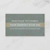 エレガントな緑および金ゴールドの自然な質感の勾配 名刺 (裏面)