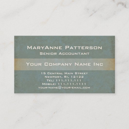 エレガントな緑および金ゴールドの自然な質感の勾配 名刺 (正面)