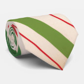 エレガントな緑と赤のストライプ柄 ネクタイ (ロール)