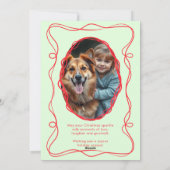 エレガントな緑のクリスマスフォト シーズンカード (裏面)