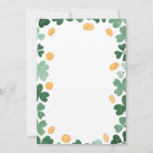 エレガントな緑のクローバー アイルランドの聖パトリックの祝祭 招待状 (裏面)