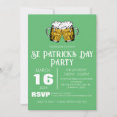 エレガントな緑のクローバー アイルランドの聖パトリックの祝祭 招待状 (正面)