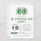 エレガントな緑のクローバー セントパトリックデーパーティー 招待状 (正面)