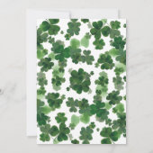 エレガントな緑のクローバー セントパトリックデーパーティー 招待状 (裏面)