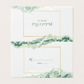 エレガントな緑のグラデーションな大理石の結婚式のテーブルカード 名刺 (外部フラット)