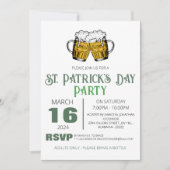 エレガントな緑のシャムロック セントパトリックデーパーティー 招待状 (正面)