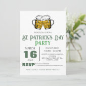 エレガントな緑のシャムロック セントパトリックデーパーティー 招待状 (スタンド正面)