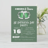 エレガントな緑のシャムロック セントパトリックデーパーティー 招待状 (スタンド正面)