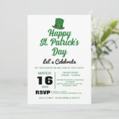 エレガントな緑のシャムロック セントパトリックデーパーティー 招待状 (スタンド正面)