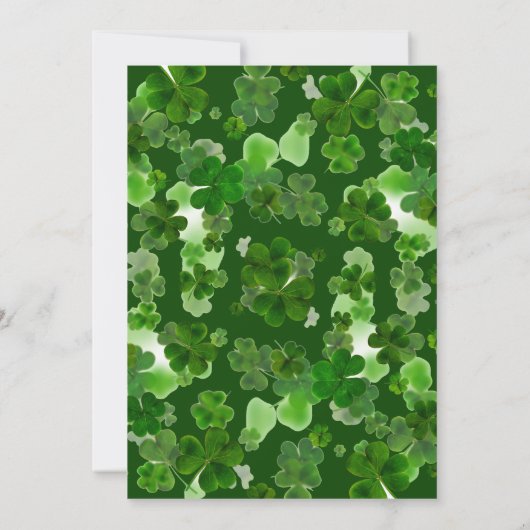 エレガントな緑のシャムロック セントパトリックデーパーティー 招待状 (裏面)