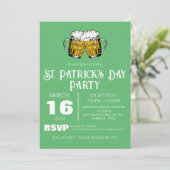 エレガントな緑のシャムロック セントパトリックデーパーティー 招待状 (スタンド正面)