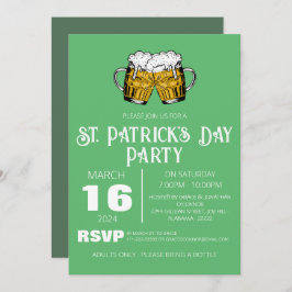 エレガントな緑のシャムロック セントパトリックデーパーティー 招待状