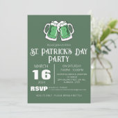 エレガントな緑のシャムロック セントパトリックデーパーティー 招待状 (スタンド正面)