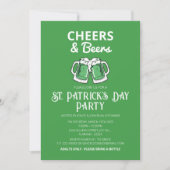 エレガントな緑のシャムロック セントパトリックデーパーティー 招待状 (正面)
