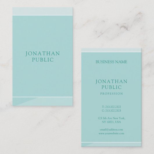 エレガントな緑のシンプルなテンプレートのプロフェッショナルのモダン 名刺 (正面/裏面)