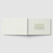 エレガントな緑のストライプ長方形 ゲストブック (全面)