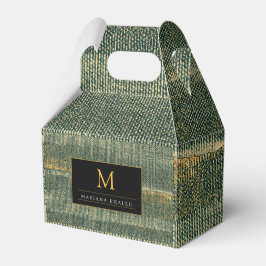 エレガントな緑のブラシに金と黒 フェイバーボックス