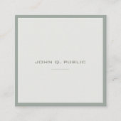 エレガントな緑のモダンなエリートの頭が切れるなデザインのテンプレート スクエア名刺 (正面)