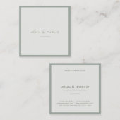 エレガントな緑のモダンなエリートの頭が切れるなデザインのテンプレート スクエア名刺 (正面/裏面)