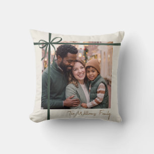 エレガントな緑のリボンの写真 クッション