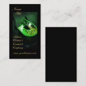 エレガントな緑の仮面舞踏会のマスクの名刺 名刺 (正面/裏面)