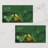エレガントな緑の抽象芸術3Dのファンタジー 名刺 (正面/裏面)