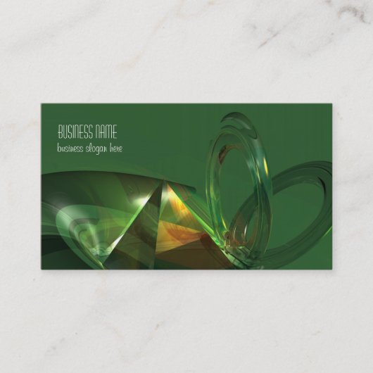 エレガントな緑の抽象芸術3Dのファンタジー 名刺 (正面)