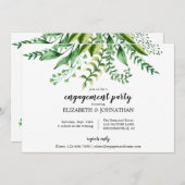 エレガントな緑の植物の結婚式の婚約パーティ 招待状 (正面/裏面)