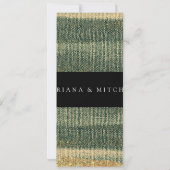 エレガントな緑の筆ブラシと金と黒の招待状 招待状 (裏面)