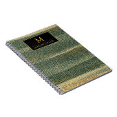 エレガントな緑の筆（金と黒の装飾付き） ノートブック (右側)